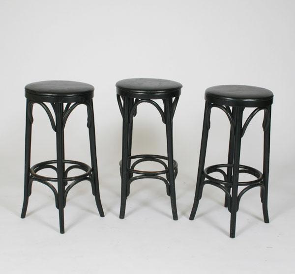Three bentwood bar stools, Thonet