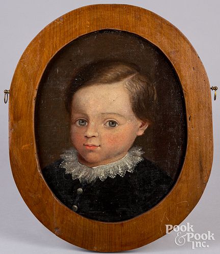 OIL ON CANVAS PORTRAIT OF A BOY,