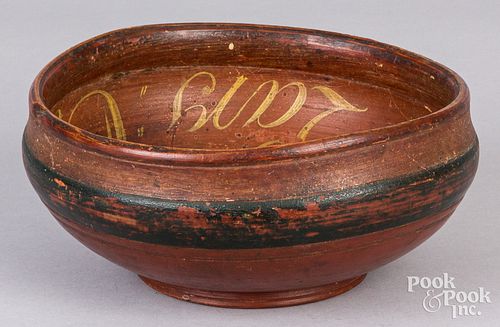 SCANDINAVIAN CARVED AND PAINTED BOWL,