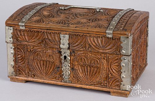 SCANDINAVIAN CARVED VALUABLES BOX  30f336