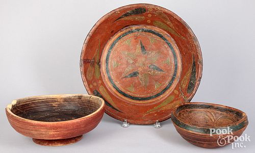 THREE SCANDINAVIAN PAINTED BOWLS  30f3ad