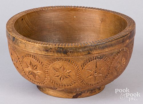 FRISIAN CARVED WOOD BOWL 18TH 19TH 30f3af