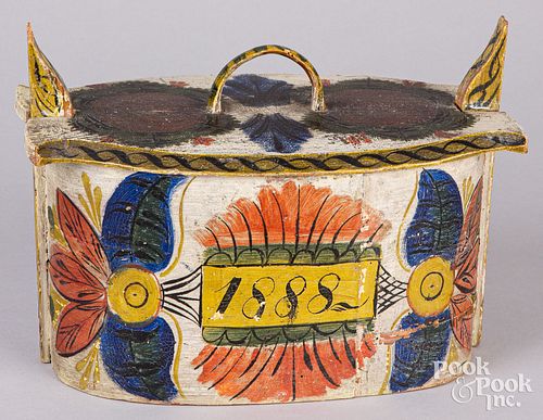 SCANDINAVIAN PAINTED BENTWOOD BOX,