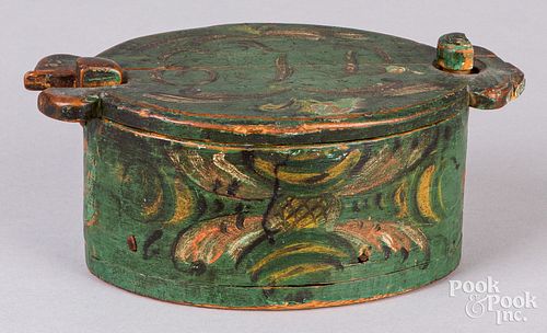 SCANDINAVIAN PAINTED BENTWOOD BOX,