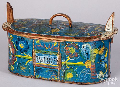 SCANDINAVIAN PAINTED BENTWOOD BOX,