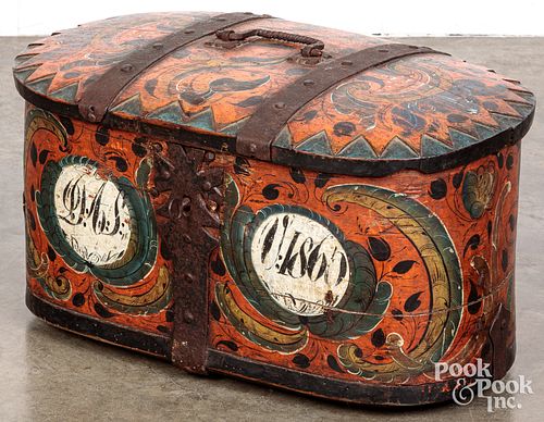 SCANDINAVIAN PAINTED LOCK BOX,