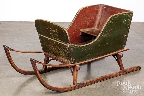 PAINTED CHILD S SLEIGH LATE 19TH 30f3dc