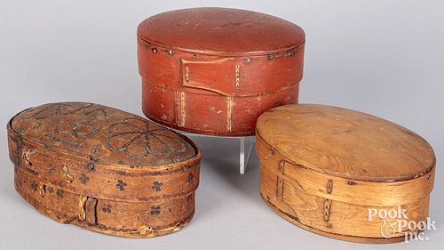 THREE SCANDINAVIAN BENTWOOD BOXESThree