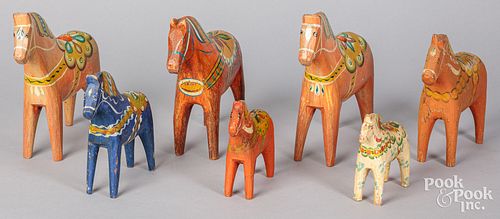 SEVEN SCANDINAVIAN CARVED AND PAINTED 30f405