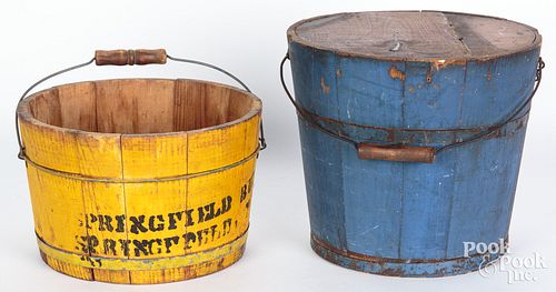 TWO PAINTED BUCKETS LATE 19TH 30f424