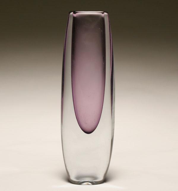 Scandinavian purple layered art glass