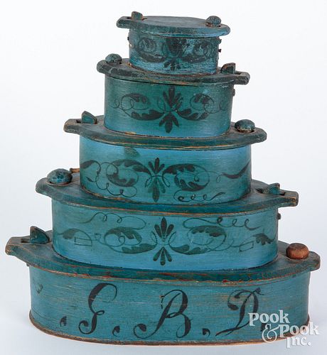 SCANDINAVIAN SET OF PAINTED STACKING