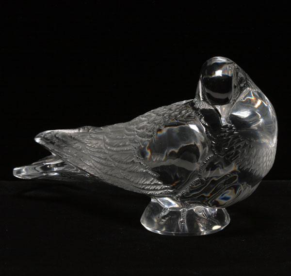 Lalique 'Pigeon Bruges' art glass