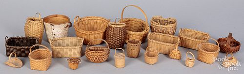 COLLECTION OF MINIATURE BASKETS.Collection