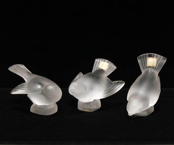 Three Lalique frosted art glass 4e541