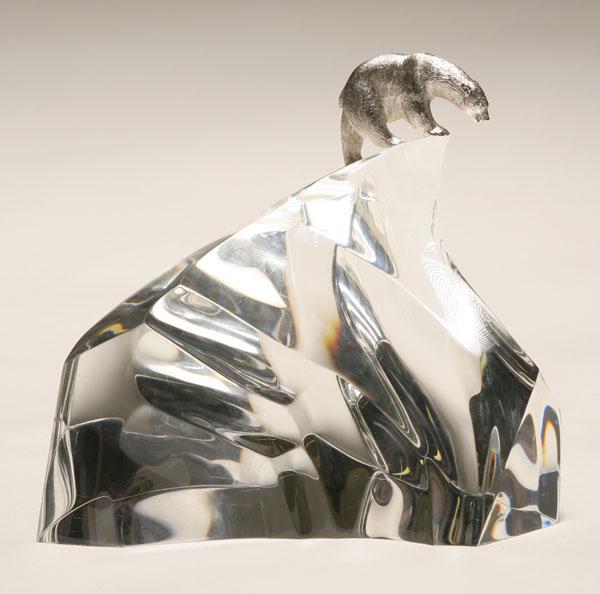 Steuben glass and silver polar 4e546