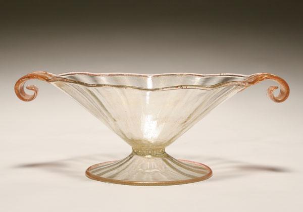 Salviati Murano glass compote bowl  4e54a