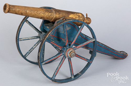 PAINTED TOY CANNON, CA. 1900Painted