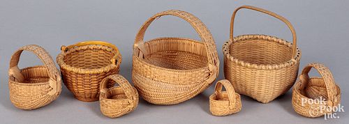 GROUP OF CONTEMPORARY MINIATURE BASKETSGroup