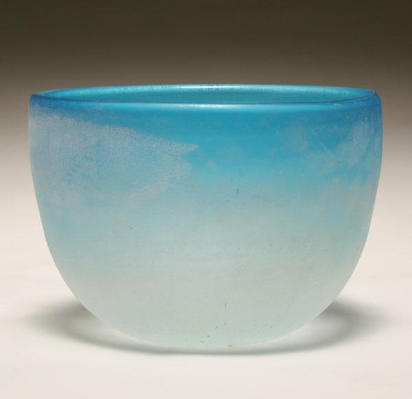 Cenedese blue scavo art glass bowl  4e552