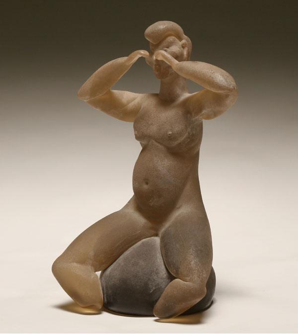 Cenedese scavo nude female glass figure.