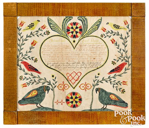 FRANCIS PORTZLINE FRAKTUR BIRTH 30f579