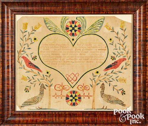 FRANCIS PORTZLINE FRAKTUR BIRTH