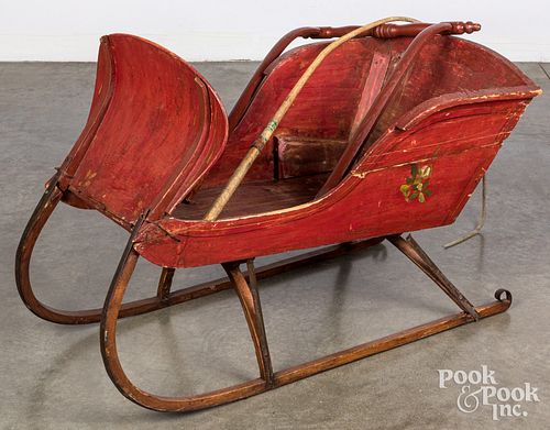 CHILD'S PAINTED PUSH SLEIGH, 19TH