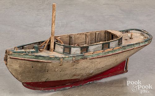 LARGE PAINTED POND BOAT 19TH C Large 30f59a