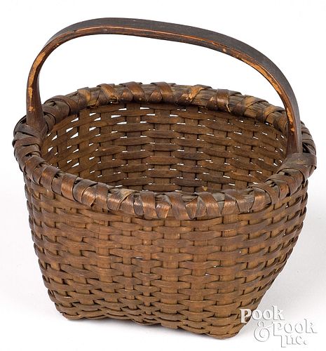 MINIATURE SPLINT BASKET, 19TH C.Miniature