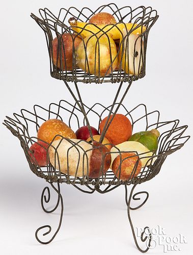 MINIATURE WIRE BASKET WITH STONE 30f624