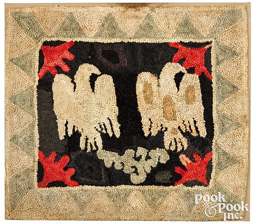 AMERICAN HOOKED RUG WITH EAGLES  30f63c