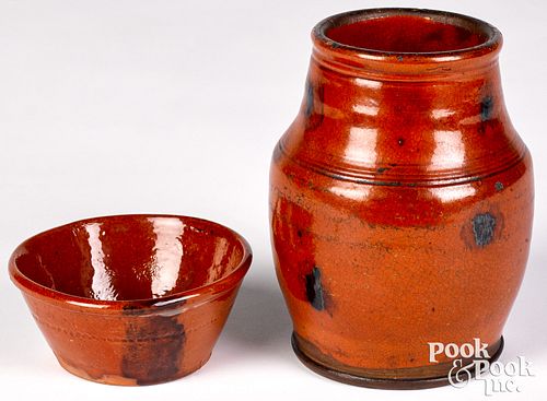 PENNSYLVANIA REDWARE JAR 19TH 30f642