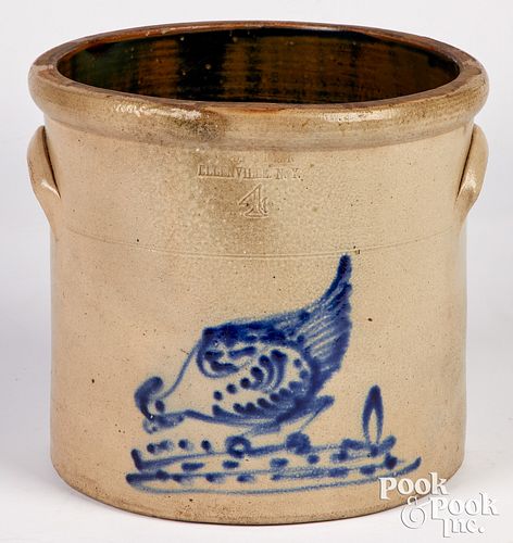 NEW YORK FOUR-GALLON STONEWARE CROCK