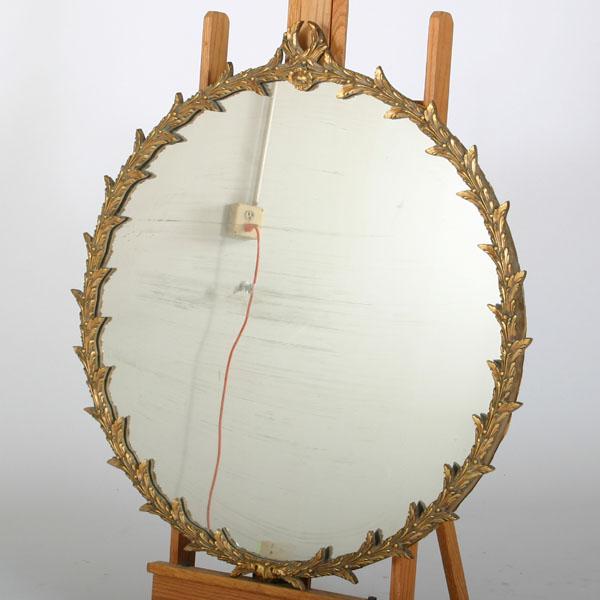 Large gessoed circular mirror  4e57a