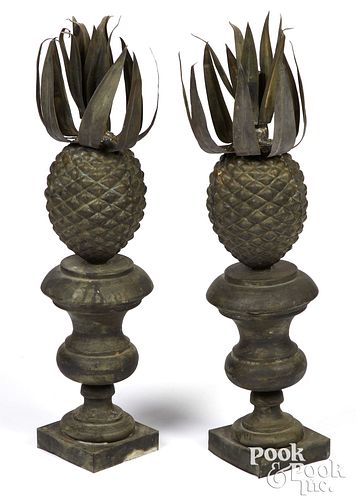 PAIR OF TIN PINEAPPLE ARCHITECTURAL