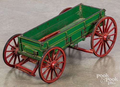 PAINTED TOY WAGON, CA. 1900Painted toy