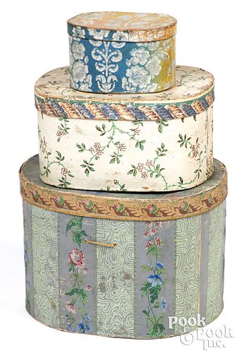 THREE WALLPAPER BOXES 19TH C Three 30f6e8