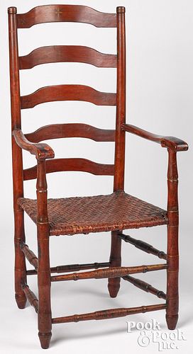 PAINTED LADDERBACK ARMCHAIR, EARLY