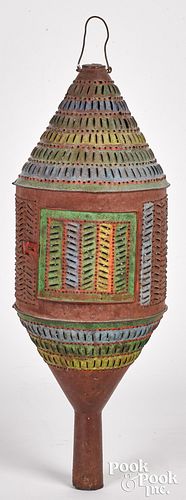 PAINTED PUNCHED TIN PARADE LANTERN  30f739