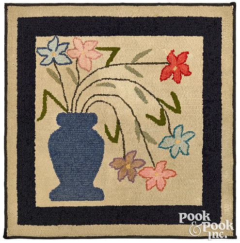 AMERICAN HOOKED RUG, EARLY/MID