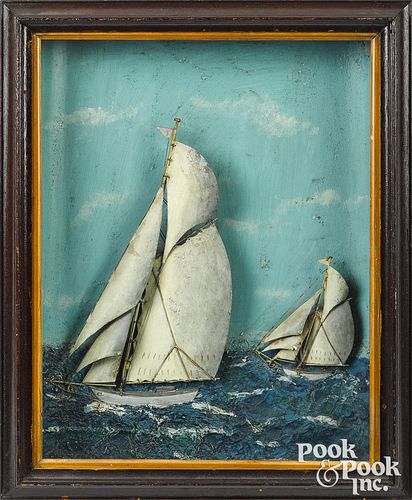 FRANK G GRIFFIN PAINTED TIN SAILBOAT 30f749