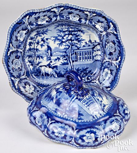 HISTORICAL BLUE STAFFORDSHIRE COVERED