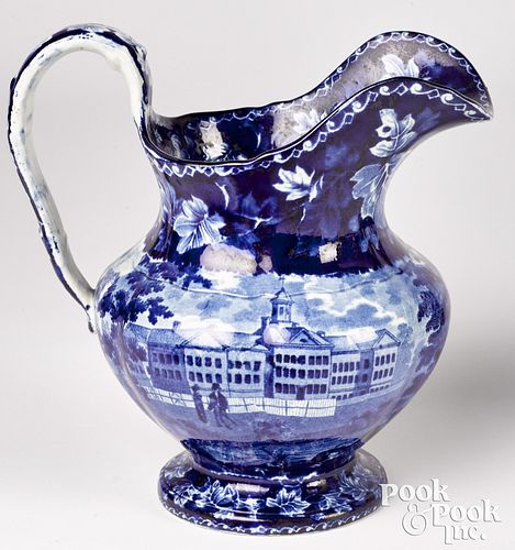 HISTORICAL BLUE STAFFORDSHIRE PITCHERHistorical