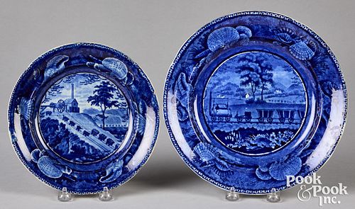 TWO HISTORICAL BLUE STAFFORDSHIRE 30f787
