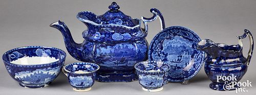 HISTORICAL BLUE STAFFORDSHIRE TEAWARESHistorical