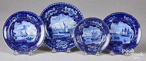 FOUR HISTORICAL BLUE STAFFORDSHIRE