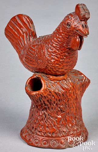 PENNSYLVANIA REDWARE ROOSTER RATTLE,