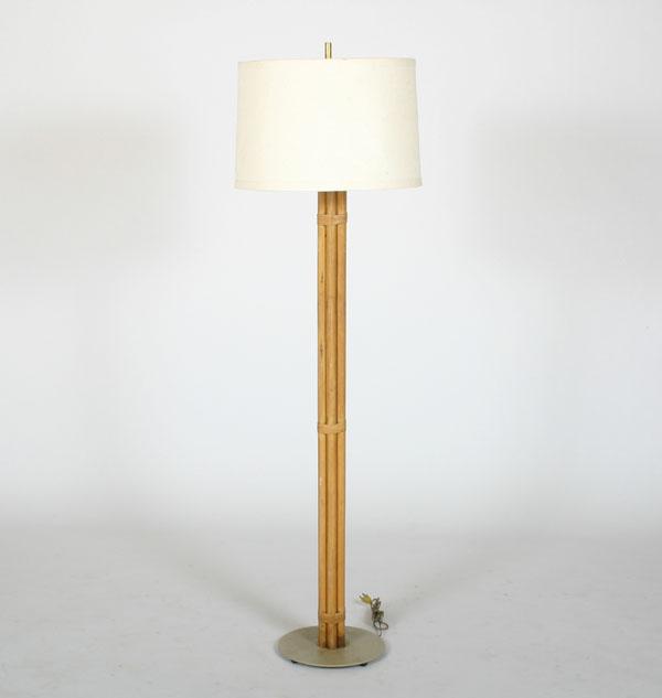 Vintage Mod bamboo wrap floor lamp.