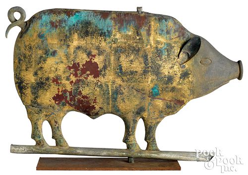 SWELL BODIED COPPER PIG WEATHERVANE  30f7d0
